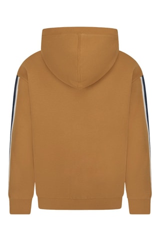 Felpa con cappuccio in cotone bio  - Bianco, blu e marrone