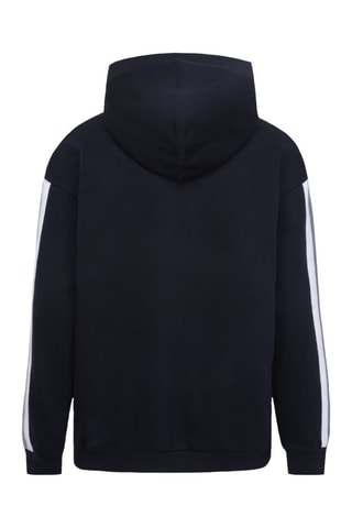 Felpa con cappuccio in cotone bio   - Bianco, nero e blu