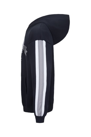 Felpa con cappuccio in cotone bio   - Bianco, nero e blu