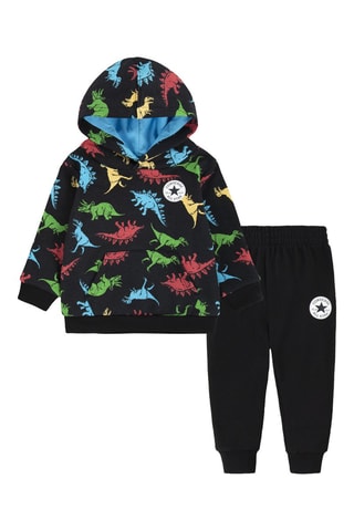 Felpa con cappuccio e pantaloni sportivi  - Nero