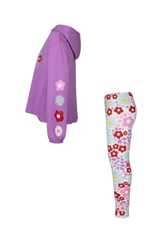 Felpa con cappuccio - Bianco, rosso e viola