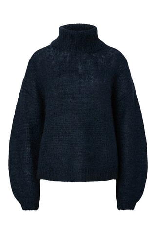Wollen en Mohair Trui - Marineblauw - Yas