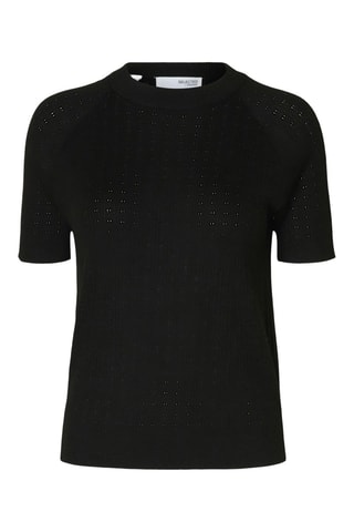 Merinoswollen Top - Zwart - Selected Women