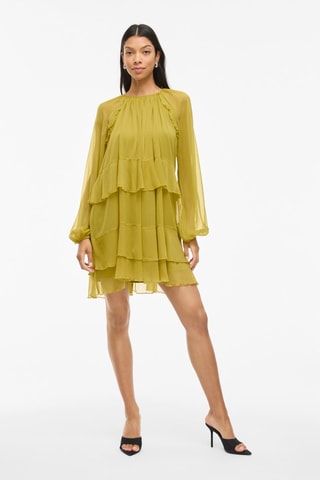 Jurk met Ruches - Olijfgroen - Vila