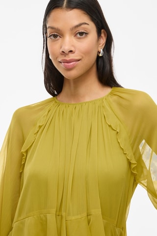 Jurk met Ruches - Olijfgroen - Vila