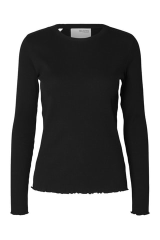 Biologisch Katoenen T-shirt - Zwart - Selected Women