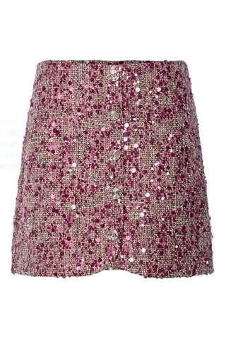 Rechte Tweed Rok - Bordeauxrood - Yas