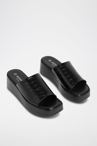 Mules com cunha - Preto - Monki