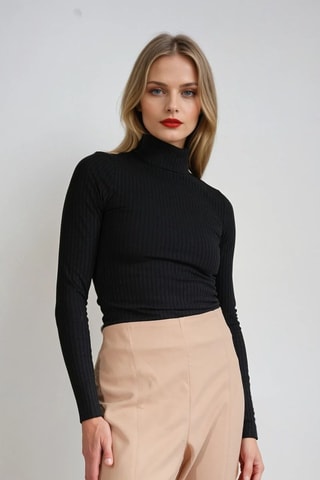 Calças flare cintura alta - Bege - Monki