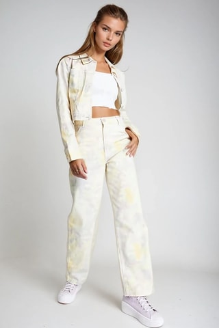 Calças de ganga tie and dye - Branco - Monki