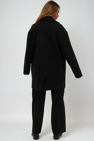 Sobretudo em lã - Preto - Monki