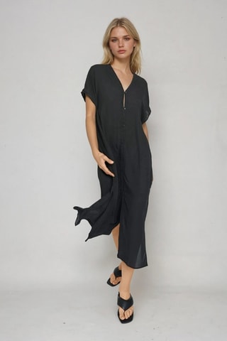 Vestido-camisa - Preto - Monki