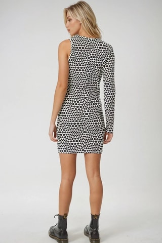 Vestido justo - Preto e branco - Monki