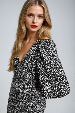 Vestido midi - Preto - Monki