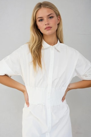 Vestido-camisa - Branco - Monki