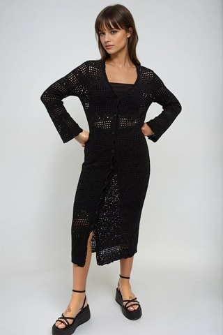 Vestido-camisa - Preto - Monki