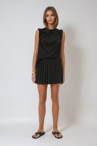 Saia plissada - Preto - Weekday