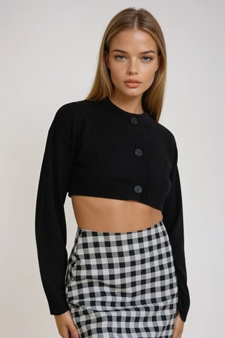 Saia direita cintura subida - Preto - Monki