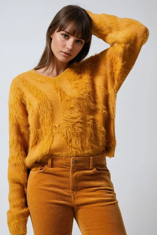 Calças em veludo - Castanho - Weekday