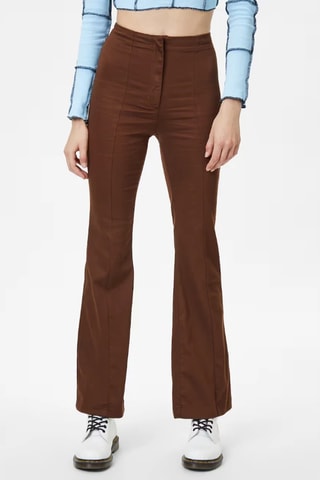 Calças de cintura alta - Castanho - Monki