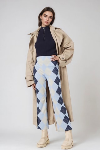 Calças de cintura alta - Azul-celeste - Monki