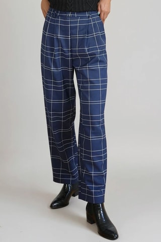 Calças de cintura alta - Azul-marinho - Monki