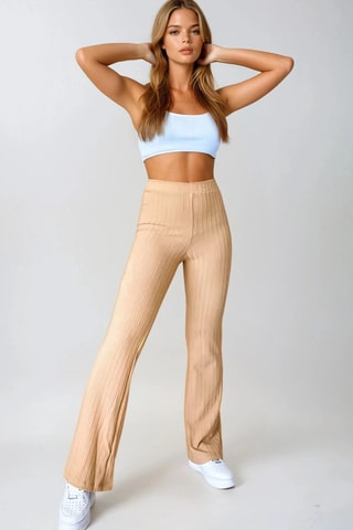 Calças de cintura alta - Castanho - Monki