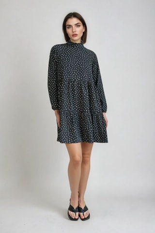 Vestido direito - Preto e branco - Monki