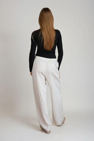 Calças em linho - Bege - Monki