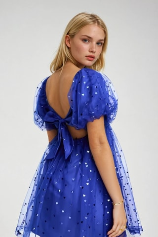 Vestido estilo patinadora - Azul-cobalto - Monki