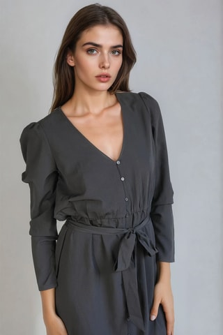 Vestido midi - Preto - Monki