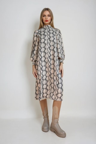 Vestido direito - Bege e preto - Monki