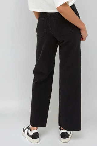 Calças de ganga de cintura alta - Preto - Monki