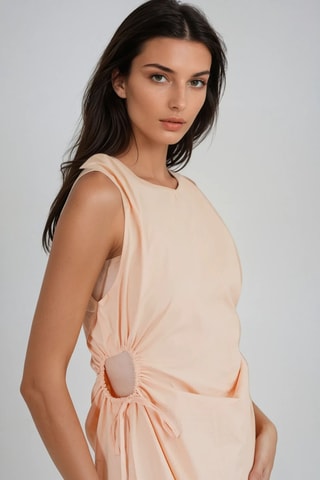 Vestido drapeado - Laranja - Monki