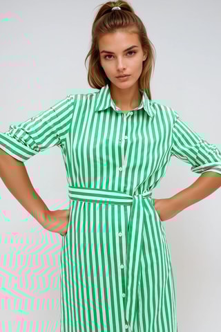 Vestido-camisa - Verde-escuro - Monki