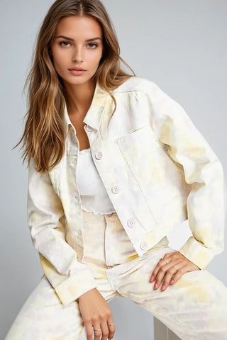 Casaco tie and dye de ganga - Amarelo - Monki