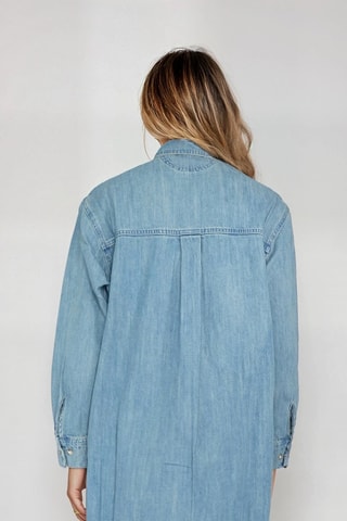 Vestido-camisa de ganga - Azul-acinzentado - Monki