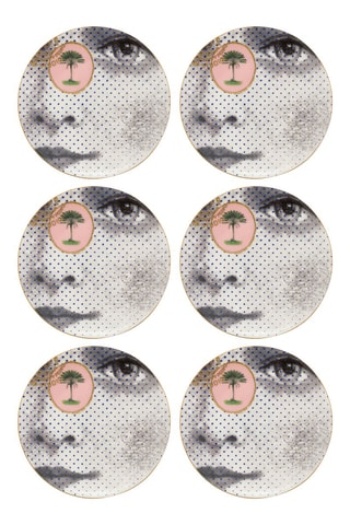 6 assiettes plates en porcelaine Heritage - 12 cm