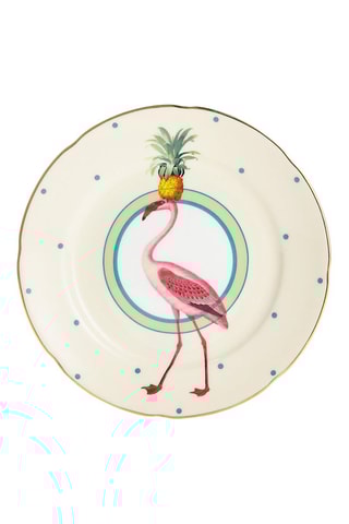 6 assiettes plates en porcelaine Flamand rose - 16,5 cm