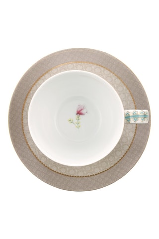 6 tasses à café avec soucoupe en porcelaine Blushing Birds - 28 cl