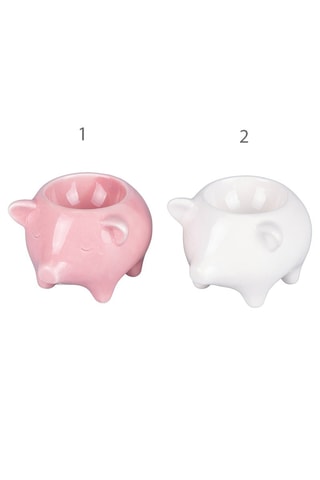 2 Keramische Eierhouders Piggy - 8,5 x 8,5 x 6,5 cm