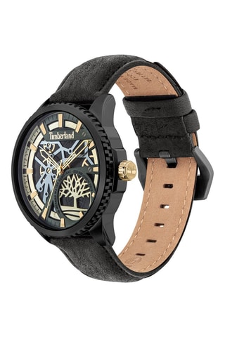 Leren Skeletonhorloge - Zwart