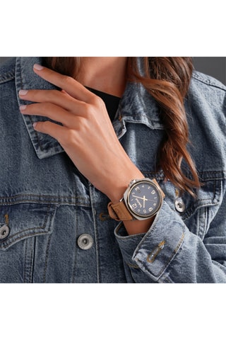 Orologio in pelle - Cammello e dorato