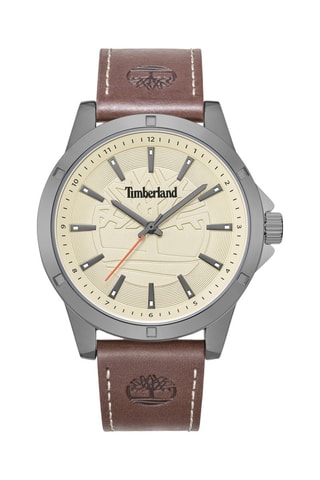 Orologio al quarzo in pelle - Marrone e grigio