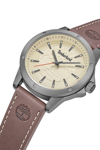 Orologio al quarzo in pelle - Marrone e grigio