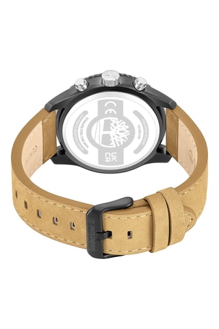 Leren Horloge - Chronograaf - Beige en Blauw