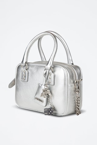 Mala em couro de carneiro - Prateado 