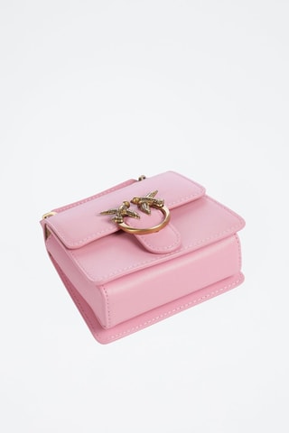 Mala a tiracolo em couro - Rosa