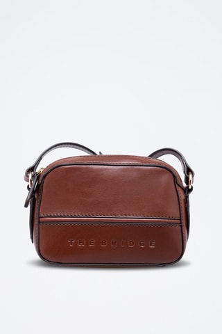 Mala a tiracolo em couro Daphné - Castanho