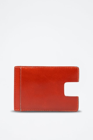 Porta-cartões de couro - Vermelho